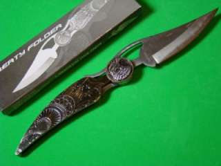   Liberty Torch All Metal Eagle Folder Pocket Knife 210730BX MJB  