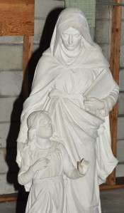 NICE PLASTER CHURCH RELIGIOUS STATUE OF ST. ANNE AND MARY 11JP8  