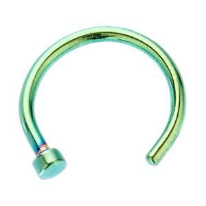    18G 5/16   Emerald Anodized Titanium Nose Hoop Ring: Jewelry
