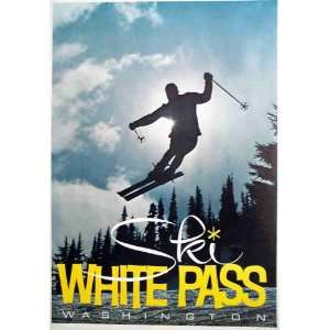  Vintage Ski Poster   Ski White Pass, Washington
