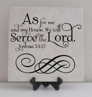 Vinyl Lettering Tile Decal Religious Serve the Lord  
