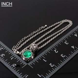 ARINNA Swarovski round emerald Crystal Necklace pendant  