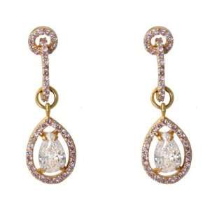  Pear Shape Diamond Earrings with Pink Diamonds Jewelry