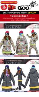WOMEN GOO Ski/Snowboard 10k Waterproof JACKET JB802W 2color S~L no1/2 