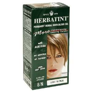  Herbatint Permanent Herbal Haircolor Gel, Light Blonde 8 N 