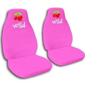  2 hot pink Wild Cherry car seat covers for a 2008 Chevy 