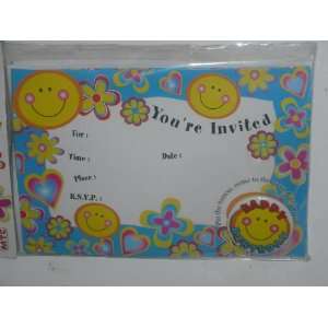   Party Invitations with Smiley Face Happy Birthday Pin Toys & Games