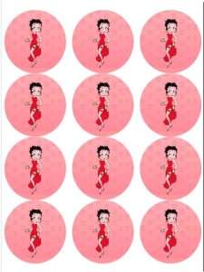 Betty Boop 1   Edible Cupcake Photo Cake 12 Toppers  