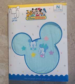 Disney Mickey Mouse Baby Boy Girl Shower Shirt Pant Cap 3 pc  