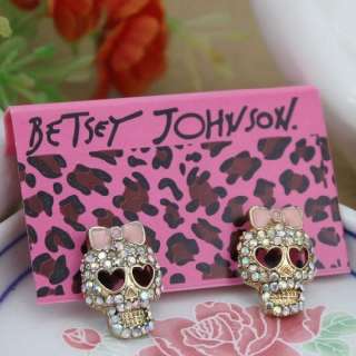 fashion Betsey Johnson Cute Skull Top Jewelry Hot Earrings  