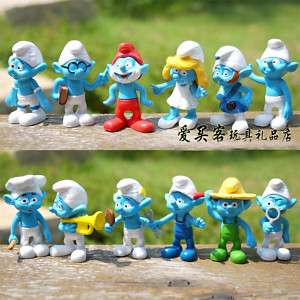 NEW 12PCS The Smurfs Picnic Action Figure Toy Set #2  