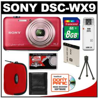 Sony Cyber Shot DSC WX9 HD Red Digital Camera Kit USA 27242813038 