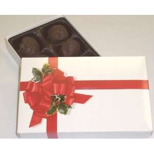 Scotts Cakes Raspberry Fudge Truffles 1/2 lb. Ribbon n Holly Box