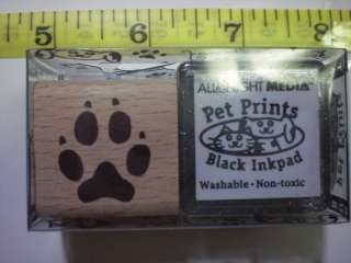 PAW PRINT Stamp Set ANM Bow Wow Meow Dog Cat + Ink Pad  