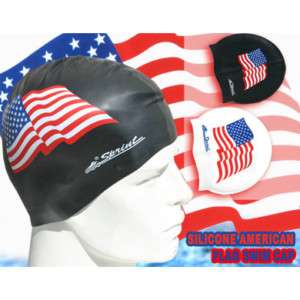 Silicone American Flag Swimming Cap  