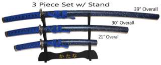   Samurai Blue Sword Set With Stand Christmas Gift 15 SK23  
