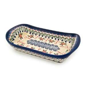  Polish Pottery Christmas Candy Large Serving Tray with 