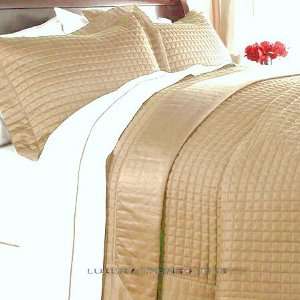 Hotel 400tc Egyptian Cotton Gold Quilt Coverlet Set King/Cal King 