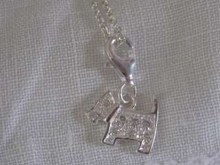 STERLING SILVER~CRYSTAL CZ westie~DOG NECKLACE~ CHAIN  