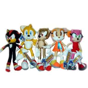   Shadow Tails Gold Sonic Cream Amy Plush Doll Toy 5 Pieces Set Figure