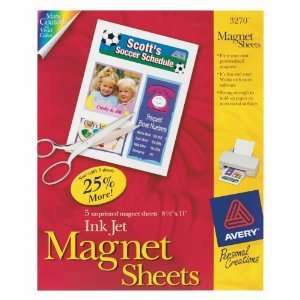  Avery Magnet Sheets, 8.5 x 11 Inches, White, 5 Pack (03270 