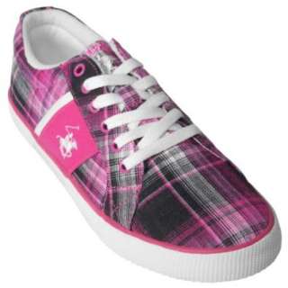 Beverly Hills Polo Womens Plaid Lace up Sneakers Shoes