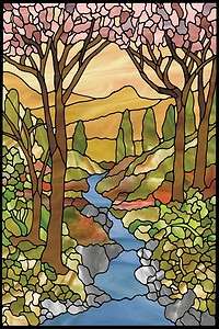   window cling valley river trees hills fall sunblock privacy  
