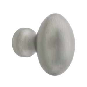 Small Oval Brass Cabinet Knob   1 x 5/8 in Brushed 