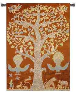 TREE OF LIFE LAOS MOSAIC ART TAPESTRY WALL HANGING  