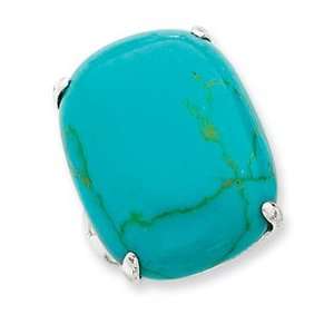 Sterling Silver Rectangle Turquoise Ring Size 8 Jewelry