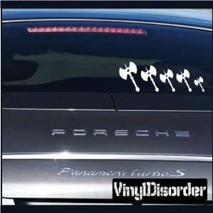   Decal Set Weapons Axe Stick People Car or Wall Vinyl Decal Stickers