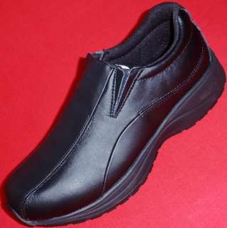   SlipGuardian 5168 Slip Resistant Black Leather Loafers Work Shoes 8.5