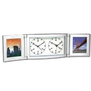   Modern Dual Time Zone Frame Travel Desk Clock [2160]