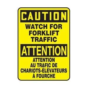  CAUTION WATCH FOR FORKLIFT TRAFFIC Sign   14 x 10 .040 