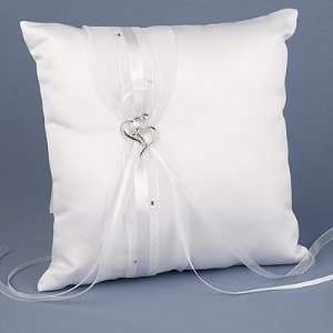  Whimsical Hearts White Ring Pillow 