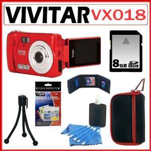 Vivitar Itwist VX018 10.1MP Strawberry Red Flip Screen Digital Camera 
