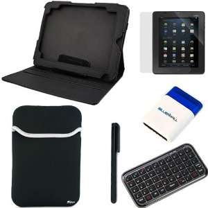  Case + Premium Leather Carrying Cover Case Folio with Built in Stand 