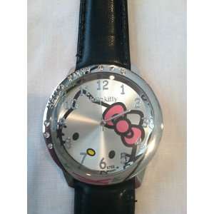  Adorable Hello Kitty Watch w/Leather Strap and Rinestones 