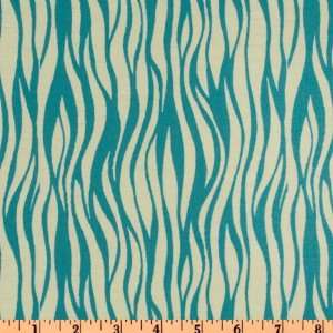  44 Wide Wildwood Collection Zebra Aqua Fabric By The 